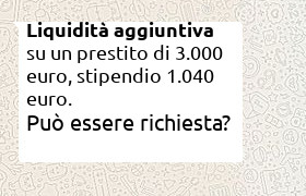 liquidit� aggiuntiva 2000 euro su prestito da 3000 euro per lavoratore dipendente