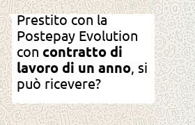 Mini prestito bancoposta con la Postepay evolution, contratto tempo determinato ad un anno
