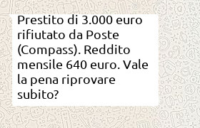 prestito bancoposta di 3000 euro rifiutato, come procedere?