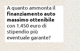 finanziamento auto massimo ottenibile con stipendio di 1450 euro e garante