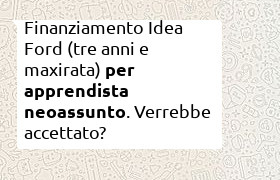 finanziamento Idea Ford per apprendista neossunto