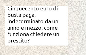 prestito con stipendio 500 euro e contratto a tempo indeterminato