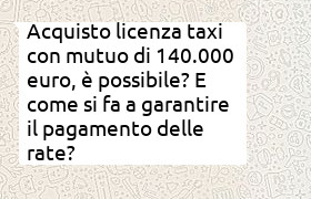 finanziamento 40000 euro residui per acquistare licenza taxi