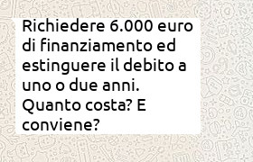 estinguere presto, uno - due anni, prestito 6000 euro
