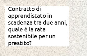 contratto di apprendistato in scadenza a due anni rata massima prestito