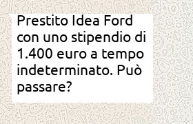 prestito idea ford con 1400 euro di stipendio