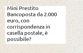 invio a casella postale corrispondenza mini prestito bancoposta