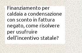 prestito per usufruire dello sconto in fattura per acquisto caldaia