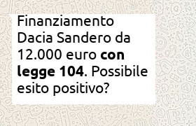 finanziamento Dacia Sandero con legge 104