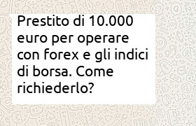 prestito 10000 euro per trading online di forex e indici di borsa