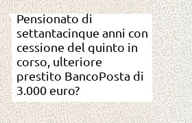 prestito bancoposta 3000 euro a settantacinquenne con cessione del quinto in corso