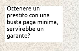 prestito con busta paga minima e necessità del garante