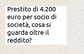 prestito di 4200 euro per socio di società