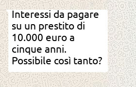 5000 euro di interessi su prestito 10000 euro a cinque anni