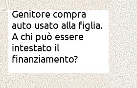 padre compra auto per la figlia e si intesta in finanziamento