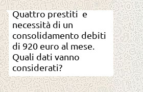 consolidamento quattro prestiti presi in cinque mesi