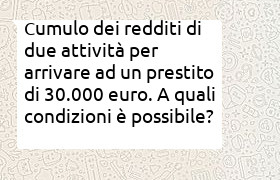 cumulo reddito ativit� autonoma e lavoro dipendente per prestito di 30000 euro