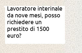 prestito 1500 euro per lavoratore interinale da nove mesi
