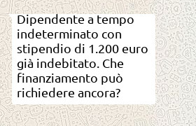 prestito ammissibile per impiegato con 1200 euro di stipendio che paga gi� 300 euro di rata