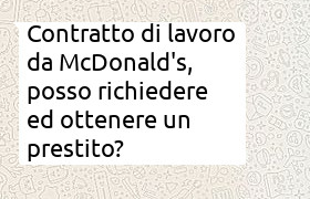 prestito con contratto di lavoro da McDonalds