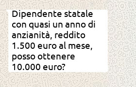 prestito 10000 euro anzianit� 11mesi
